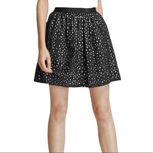 Eyelet Elegant Black Polka Dot Skirt